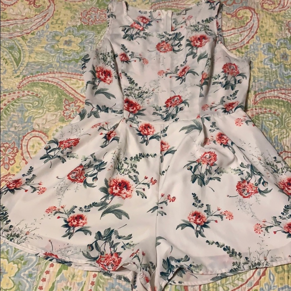 White floral romper